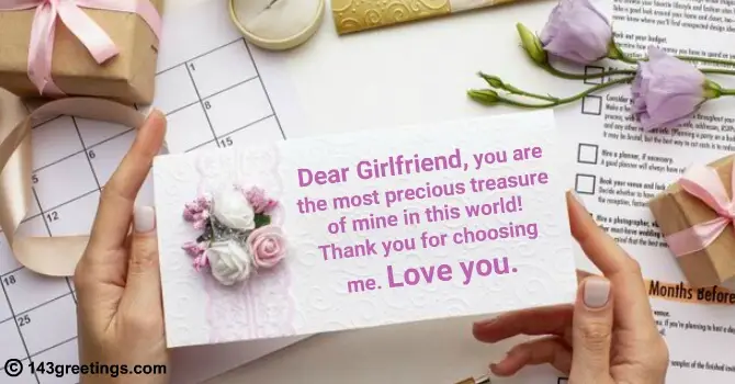 sweet thank you message for girlfriend